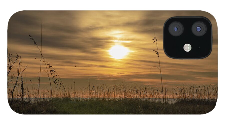 Sunrise iPhone 12 Case featuring the photograph Sunrise Between Sea Grass No. 0408 by Dennis Schmidt