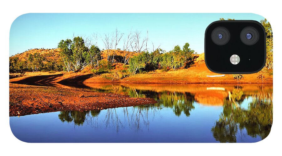 Outback Australia iPhone 12 Case featuring the photograph Sunrise by the Dam by Lexa Harpell