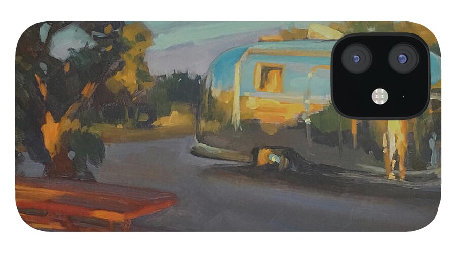 Airstream iPhone 12 Case featuring the painting Sunrise in Navajo Monument by Elizabeth Jose