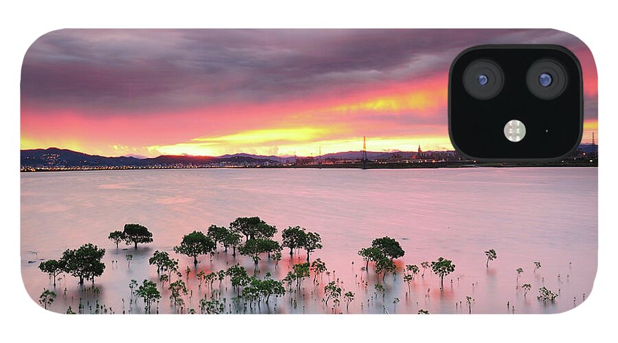 Tranquility iPhone 12 Case featuring the photograph Sunrise Wugu Wetland by Copyright Of Eason Lin Ladaga
