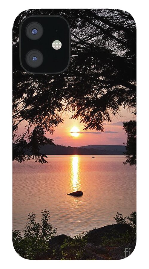 Sunset iPhone 12 Case featuring the photograph Sunset on the Rock by Karin Pinkham