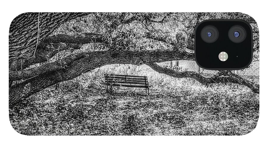 Park Bench iPhone 12 Case featuring the photograph That Old Park Bench by Ivars Vilums