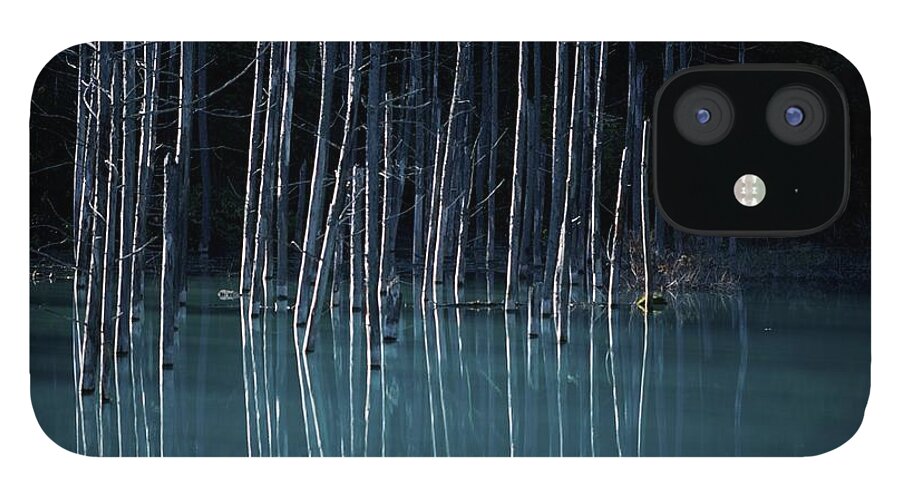Tranquility iPhone 12 Case featuring the photograph The Blue Pond by ©ichirou Hidano