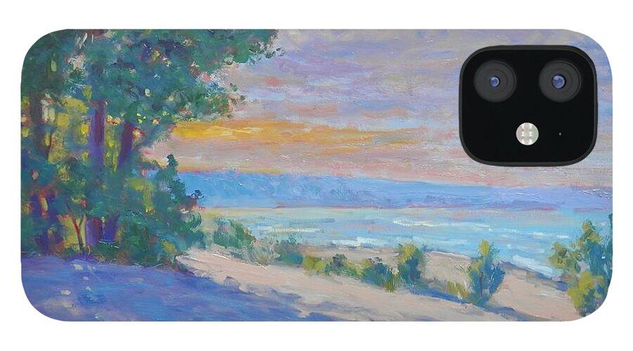 Beach iPhone 12 Case featuring the painting The Cool of Evening by Michael Camp