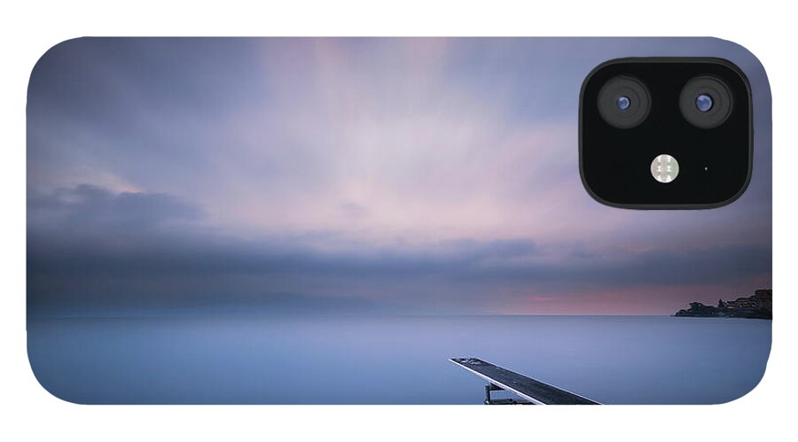 Sunrise iPhone 12 Case featuring the photograph The evening dive by Dominique Dubied