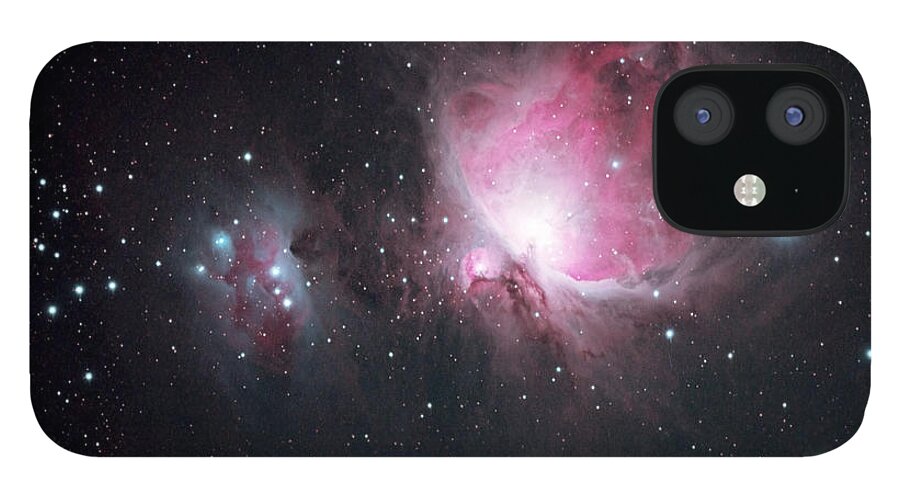 Constellation iPhone 12 Case featuring the photograph The Orion And The Running Man Nebulae by Pat Gaines