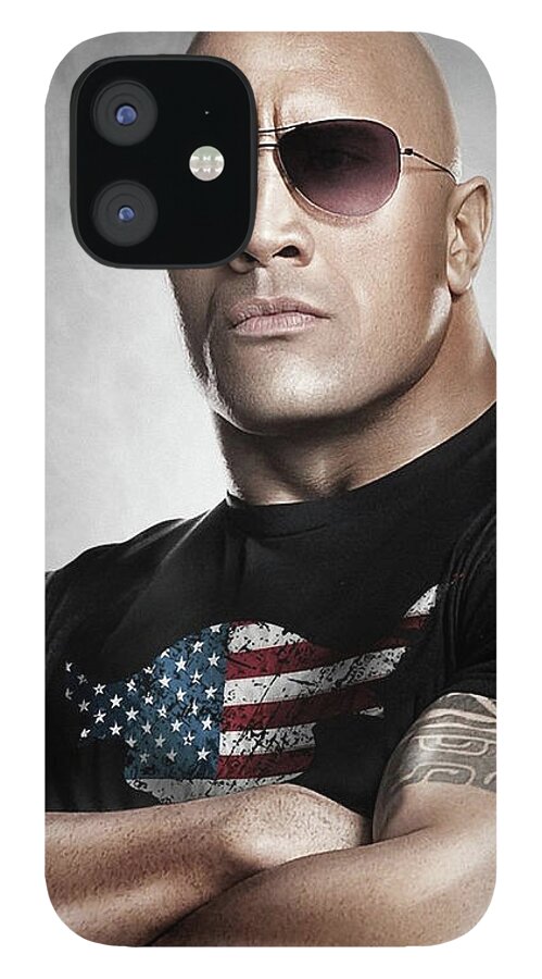 The Rock iPhone 12 Case featuring the photograph The Rock Dwayne Johnson I I by Movie Poster Prints