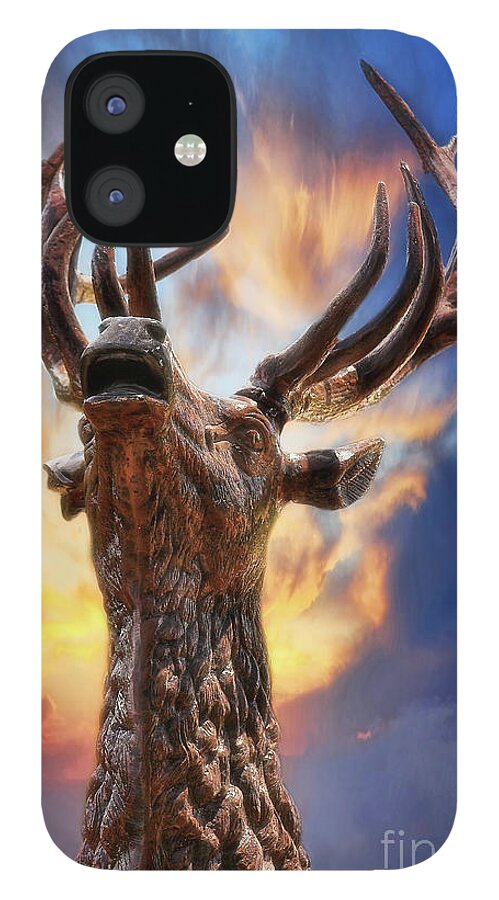 Wooden Stag iPhone 12 Case featuring the photograph The Stag by Joan Bertucci
