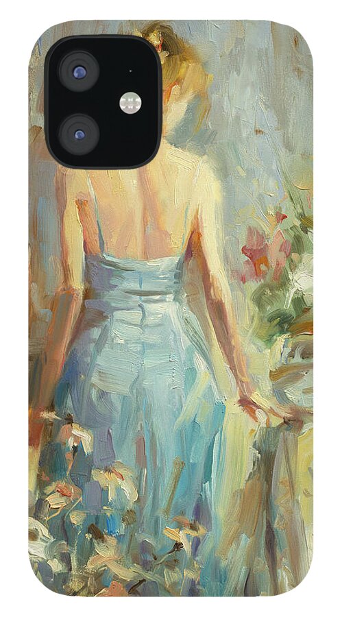 Woman iPhone 12 Case featuring the painting Thoughtful by Steve Henderson