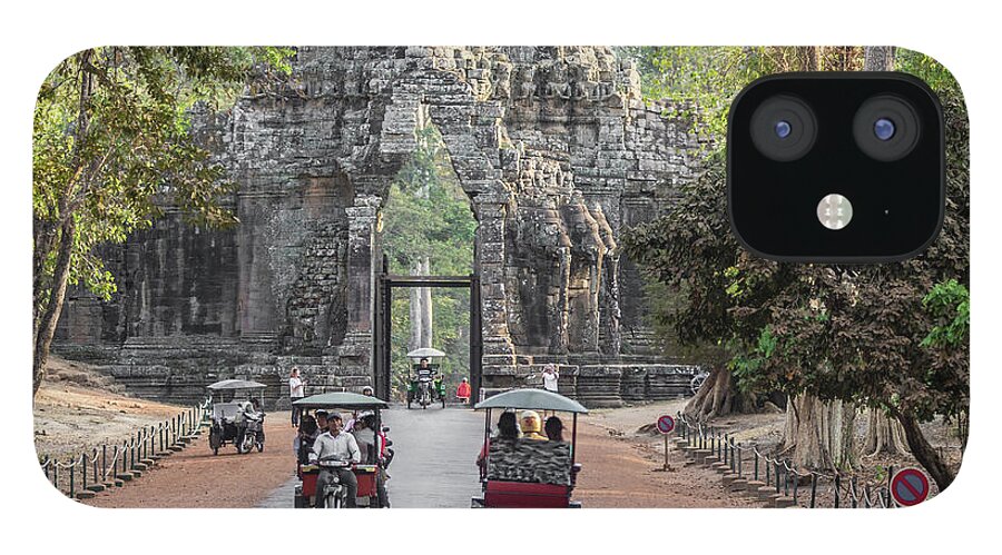 Tranquility iPhone 12 Case featuring the photograph Tourists In Tuk Tuk, Angkor Thom by Cultura Rm Exclusive/gary Latham