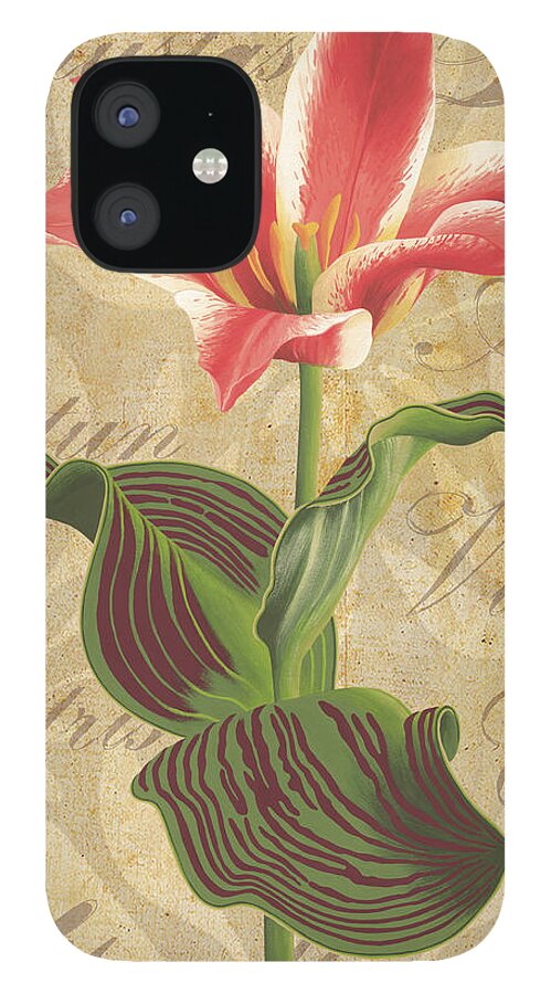 Tulip iPhone 12 Case featuring the painting Tulipa Kaufmanniana Summer by Nikita Coulombe