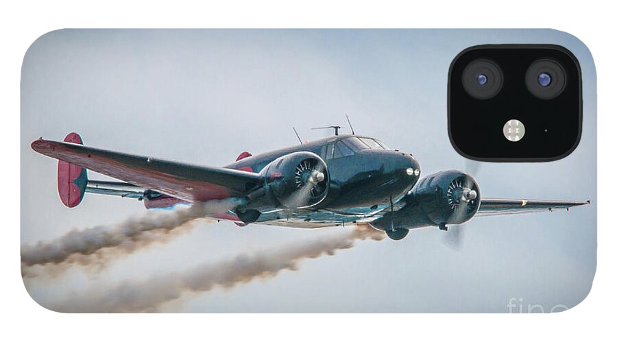 Airplane iPhone 12 Case featuring the photograph Twin Beech in Level Flight by Tom Claud