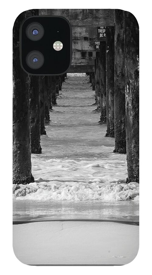 Pier iPhone 12 Case featuring the photograph Under the pier #2 BW by Stuart Manning