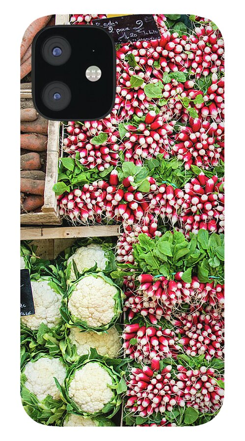 Retail iPhone 12 Case featuring the photograph Vegetables - Radish Carrots Cauliflower by A J Withey
