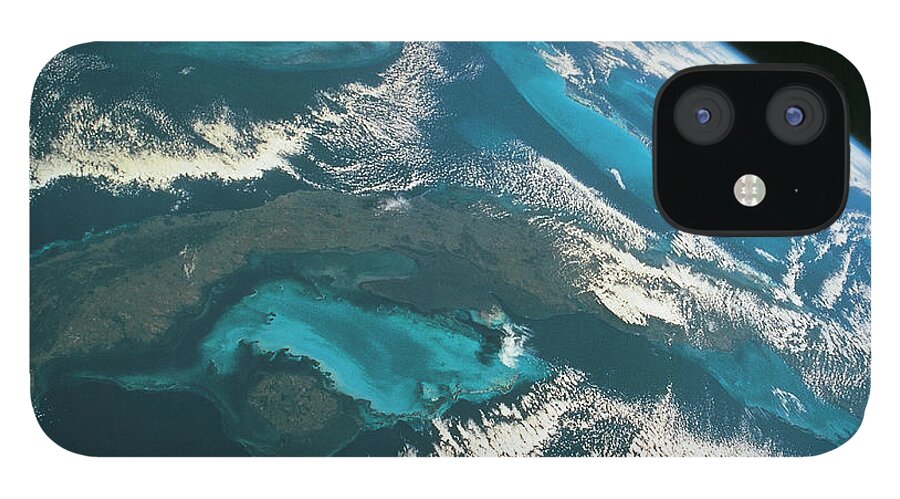 Galaxy iPhone 12 Case featuring the photograph View From Space Of A Part Of A Planet by Stockbyte