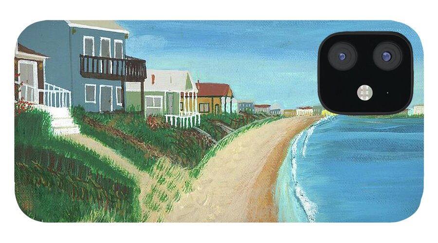 Ocean iPhone 12 Case featuring the painting View of 17th Bay at Ocean View by Elizabeth Mauldin