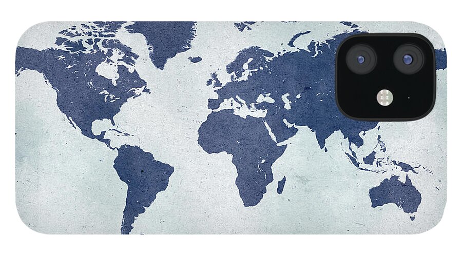 Material iPhone 12 Case featuring the photograph Vintage World Map by Yorkfoto
