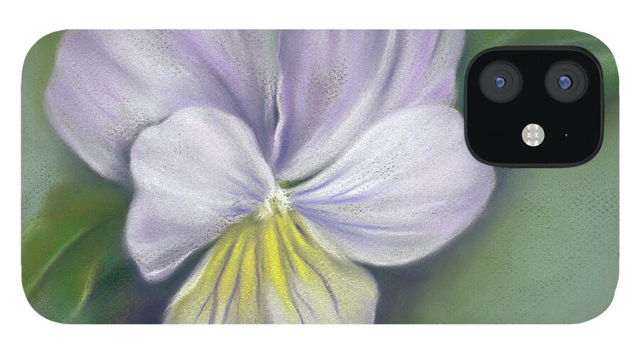 Botanical iPhone 12 Case featuring the painting Viola Purple and Yellow by MM Anderson