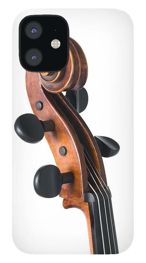 Chord iPhone 12 Case featuring the photograph Violin Isolated On White by Zocha k