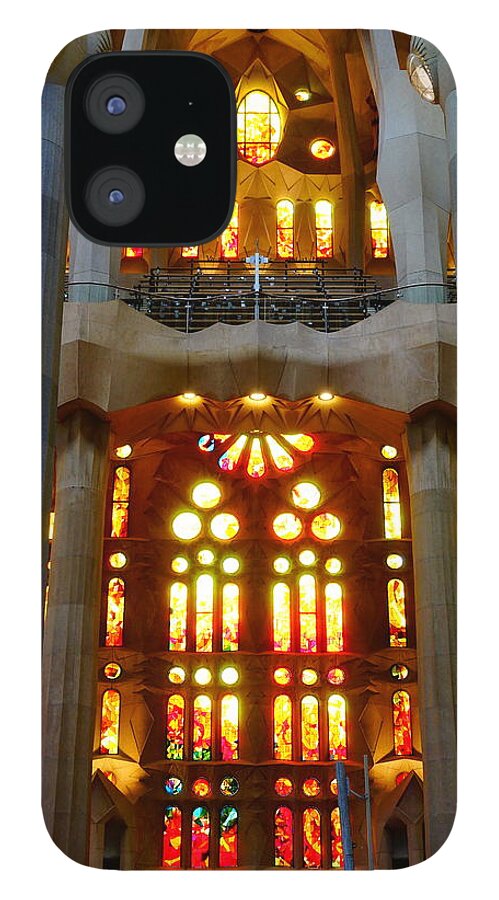 Sagrada iPhone 12 Case featuring the photograph Warm colors in Sagrada Familia by Patricia Caron