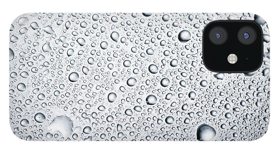 Material iPhone 12 Case featuring the photograph Water Drops Background Dew Condensation by Ultramarinfoto