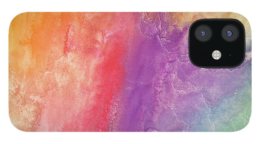 Watercolor Painting iPhone 12 Case featuring the photograph Watercolor Rainbow Painting by Jusant