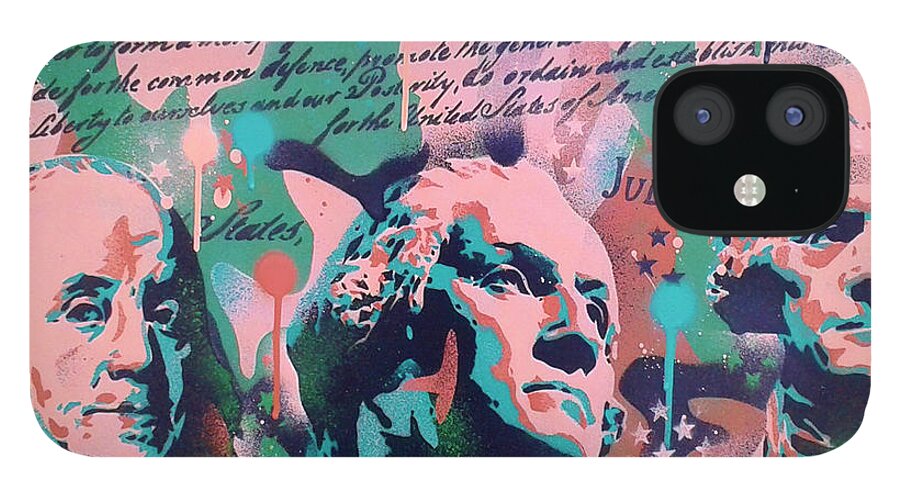 We The People iPhone 12 Case featuring the mixed media We The People by Abstract Graffiti