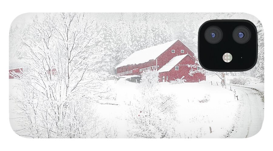 Vermont iPhone 12 Case featuring the photograph Wilder Farm in Snowstorm by Tim Kirchoff