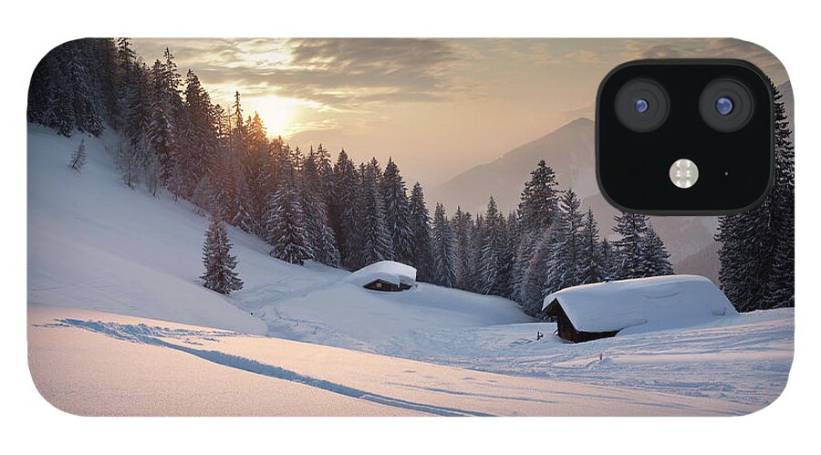 Glade iPhone 12 Case featuring the photograph Winter Sunset by Lorenzo104