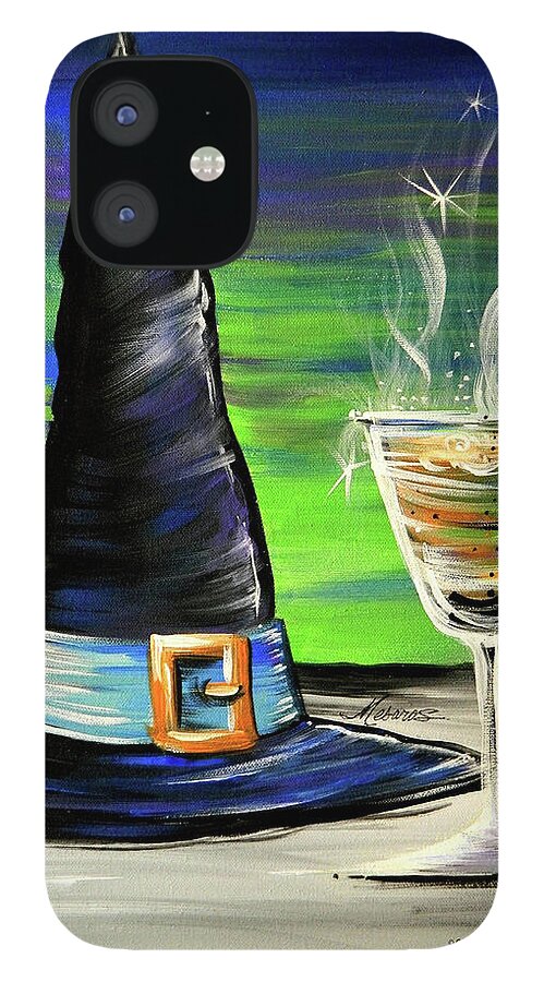 Halloween iPhone 12 Case featuring the painting Witches Brew by Karen A Mesaros