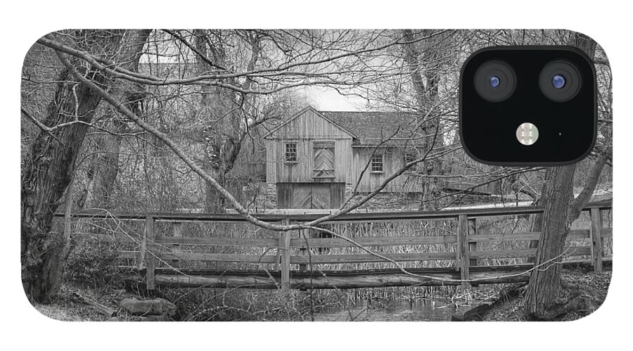Waterloo Village iPhone 12 Case featuring the photograph Wooden Bridge Over Stream - Waterloo Village by Christopher Lotito