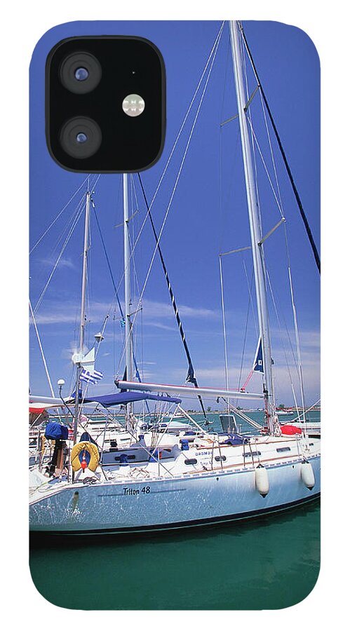 Greece iPhone 12 Case featuring the photograph Yacht Harbor, Peloponnesos, Greece by Walter Bibikow