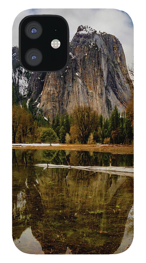 Cathedral Rocks iPhone 12 Case featuring the photograph Yosemite Reflections by Norma Brandsberg