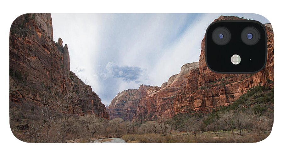 Zion iPhone 12 Case featuring the photograph Zion National Park and Virgin River by Mark Duehmig