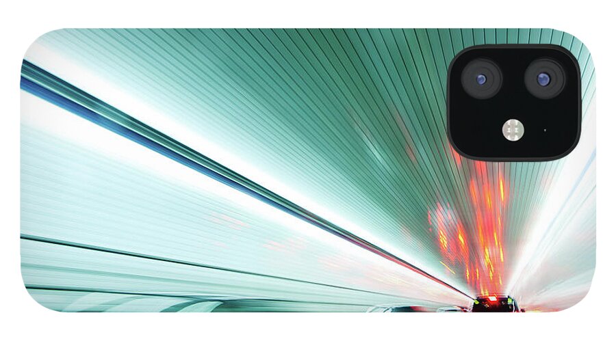 Vehicle Part iPhone 12 Case featuring the photograph Zipping Through The Holland Tunnel by Tanja-tiziana, Doublecrossed Photography