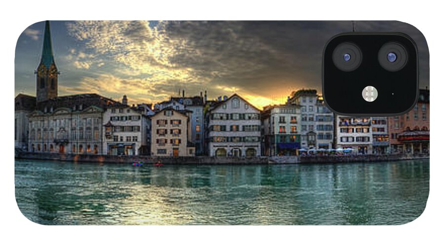 Panoramic iPhone 12 Case featuring the photograph Zurich Panorama by Ander Aguirre Photography