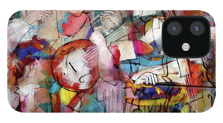 Music iPhone 12 Case featuring the painting Chorus For Creation #1 by Jim Stallings