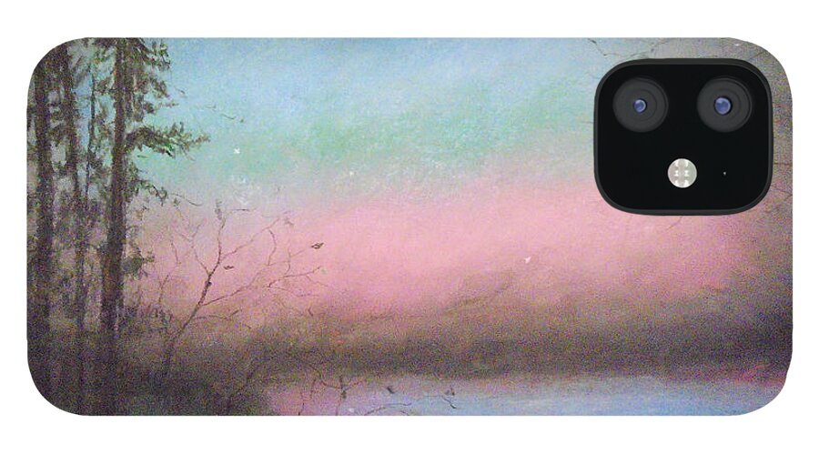 Woods iPhone 12 Case featuring the painting Enchanted Woods by Jen Shearer