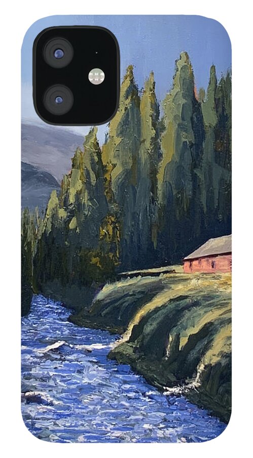 Impressionism iPhone 12 Case featuring the painting Jackson Wyoming #1 by Lisa Marie Smith