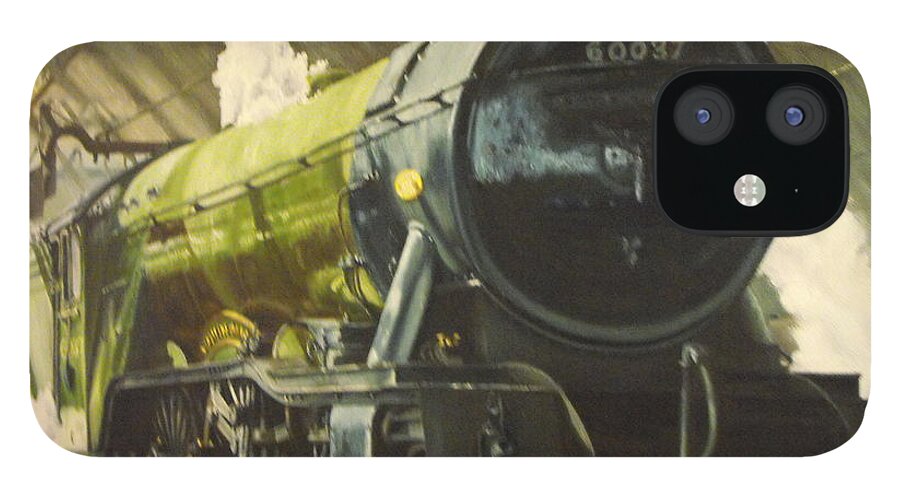 Steam Train iPhone 12 Case featuring the painting Steam Train #1 by HH Palliser