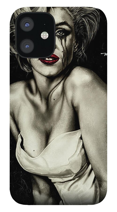 Marilyn Monroe iPhone 12 Case featuring the painting The True Marilyn #1 by Dan Menta