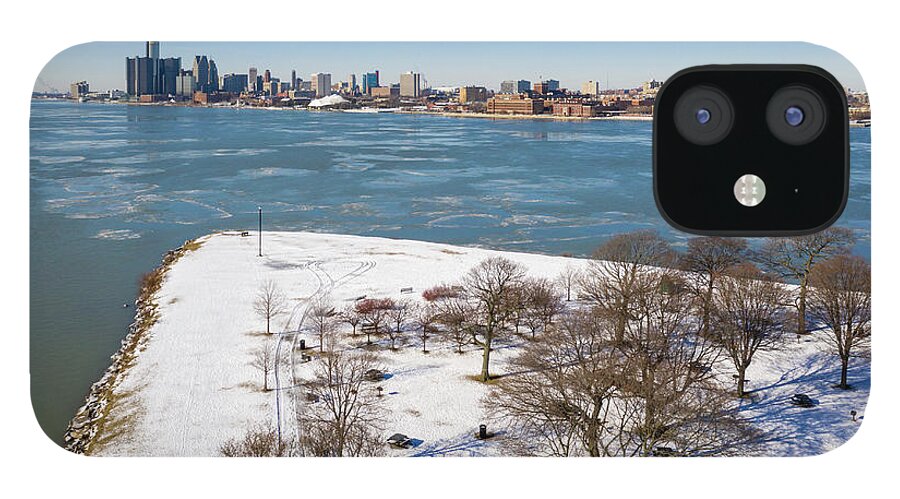 Belle Isle iPhone 12 Case featuring the photograph Detroit River #2 by Jim West