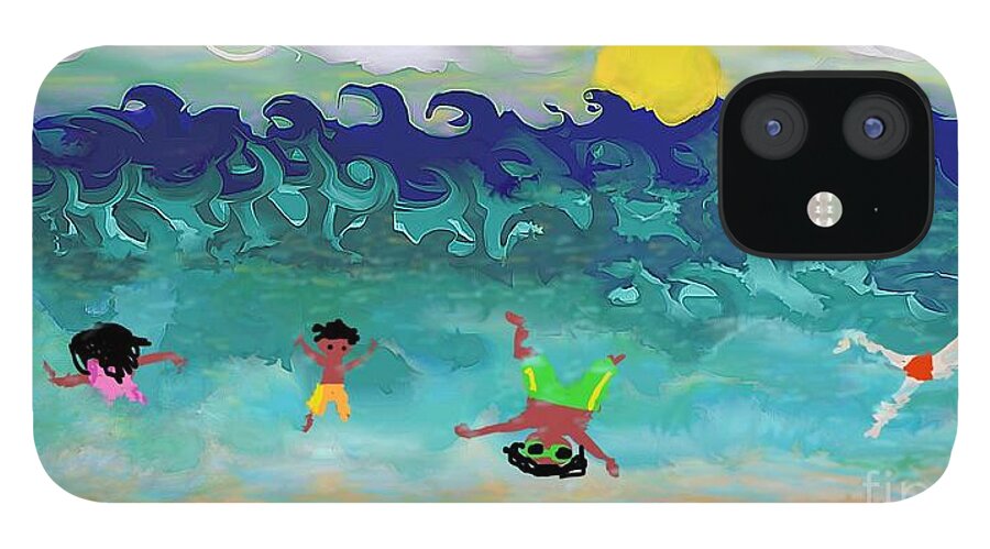 Playa iPhone 12 Case featuring the painting Dia De Playa #2 by Reina Resto
