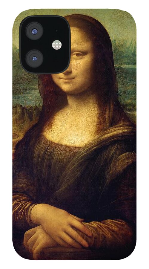 Classic Paintings iPhone 12 Case featuring the painting Mona Lisa by Leonardo da Vinci