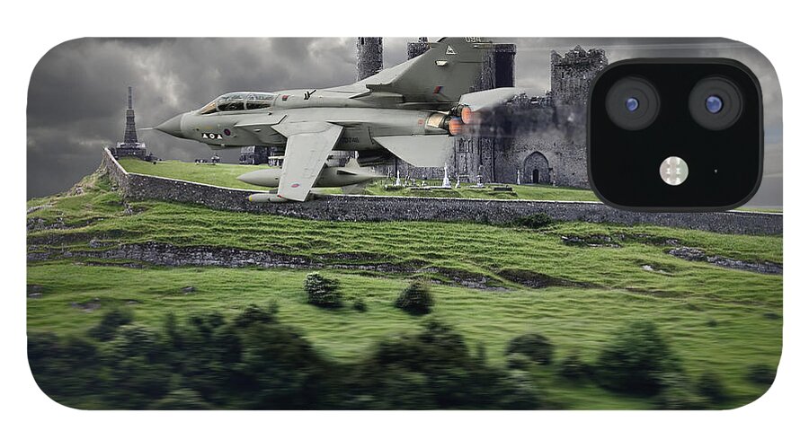 Panavia iPhone 12 Case featuring the digital art Tornado Over The Farm by Custom Aviation Art