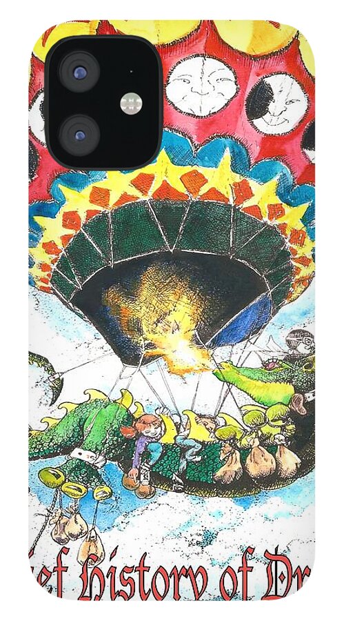 Book iPhone 12 Case featuring the painting A Brief History of Dragons by Merana Cadorette