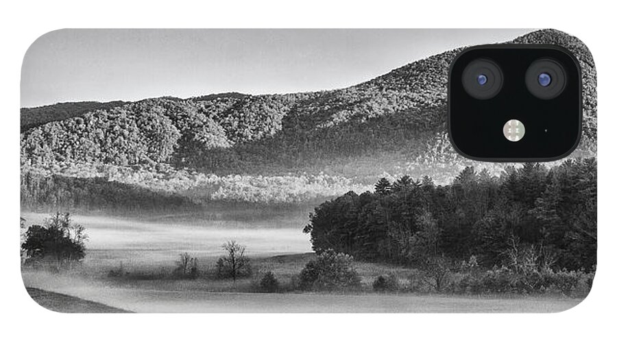 Great Smoky Mountains iPhone 12 Case featuring the photograph A Foggy Cades Cove Morning by Bob Decker