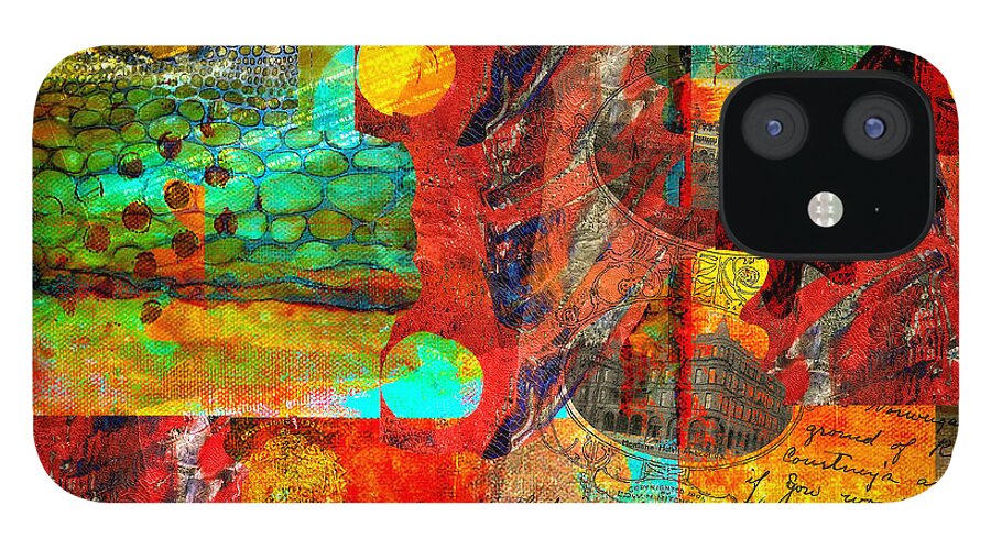 Abstract iPhone 12 Case featuring the digital art Abstract with a little of the past by Sandra Selle Rodriguez
