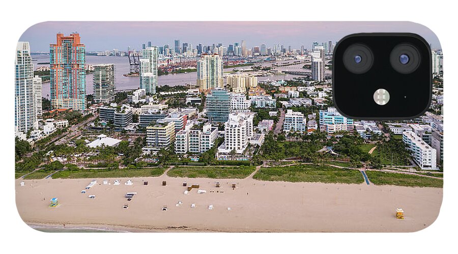 Miami iPhone 12 Case featuring the photograph Aerialof Miami Beach and City by Matteo Colombo