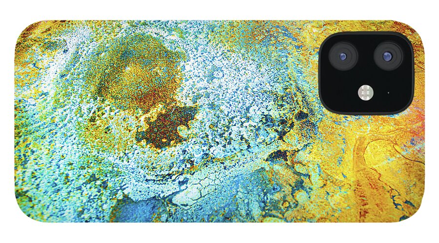 Yellow iPhone 12 Case featuring the photograph Alien Planet Aerial by Liquid Eye